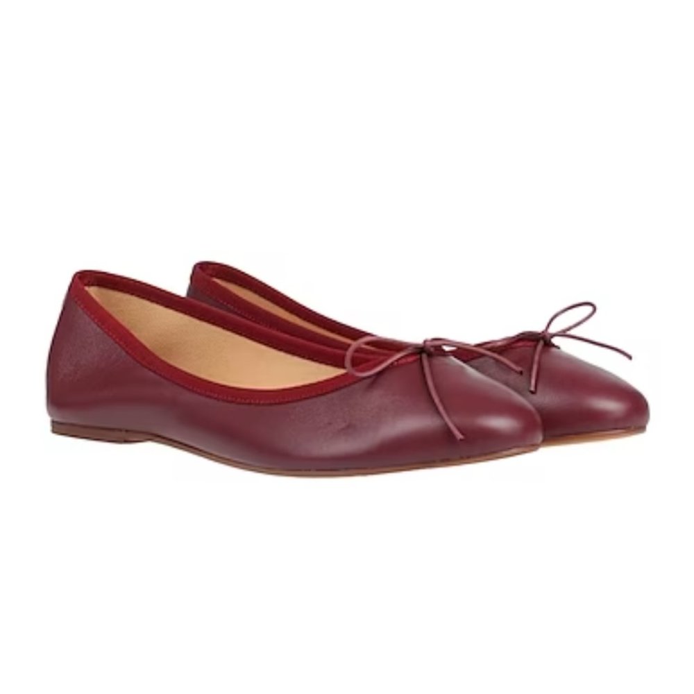 Ballerette Burgundy Leather Ballet Flats sz 40